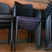 Black Allseating Inertia Mesh Stacking Guest Chair, Purple Seat